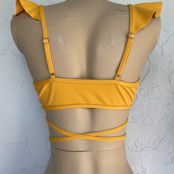 Ruffled Wrap Ribbed Triangle Bikini Top - Picture 4 of 4